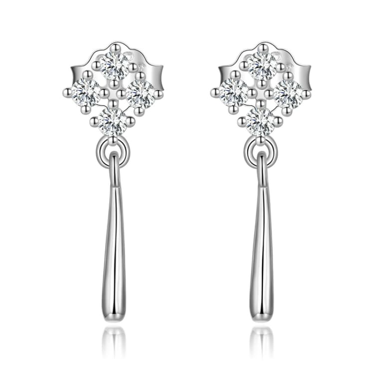 S925 Sterling Silver Bright Ear Stud Women Earrings(Silver)