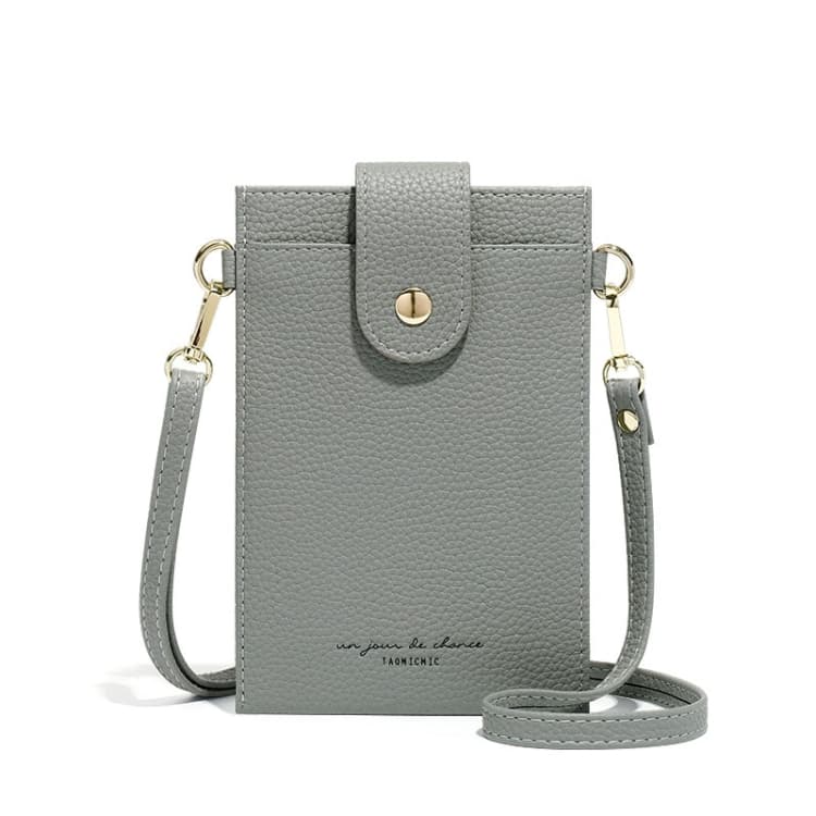 T6029 Niche Messenger Bag Thin Ladies Mobile Wallet(Gray)