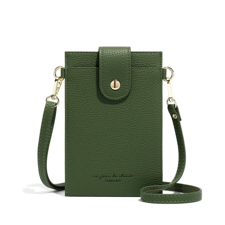 T6029 Niche Messenger Bag Thin Ladies Mobile Wallet(Green)