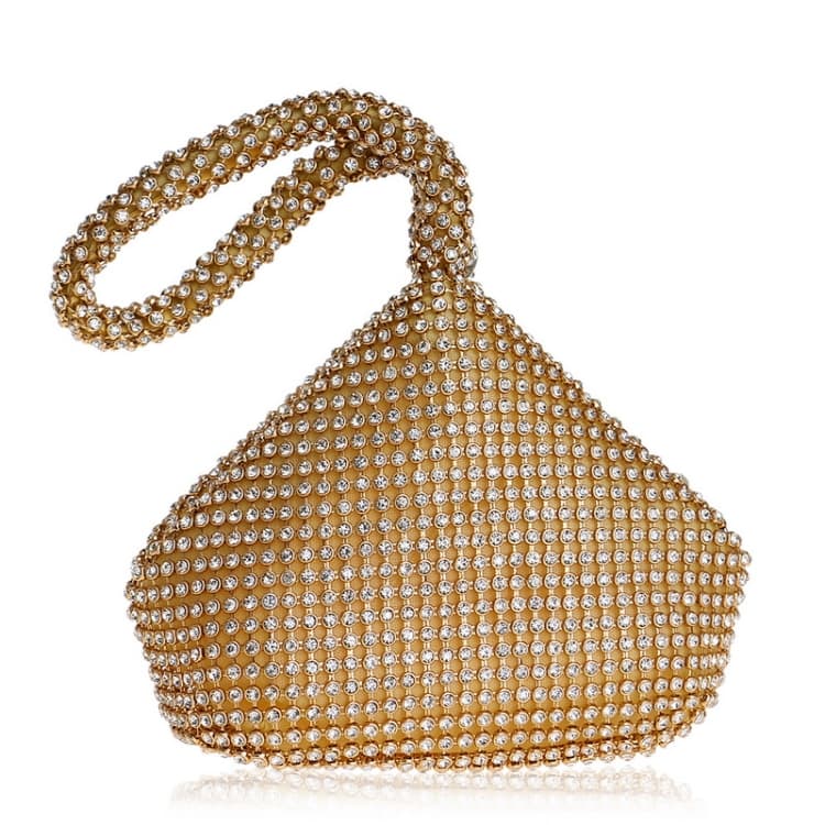 Women Fashion Banquet Party Diamond Handbag(Gold)