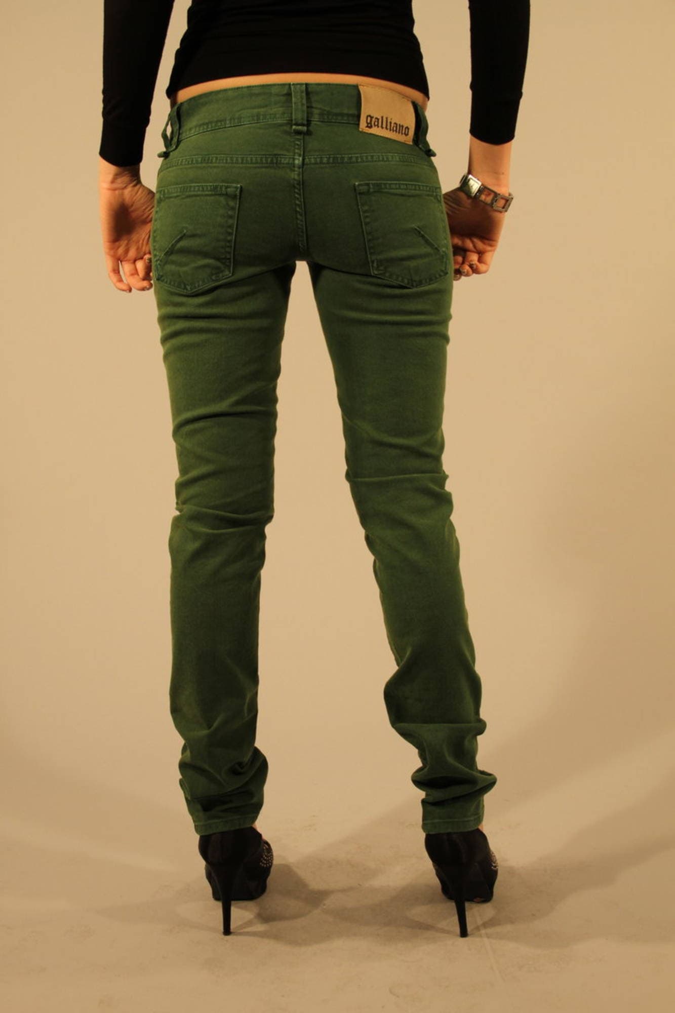 JOHN GALLIANO JEANS DENIM DONNA VERDE - Miniatura 2