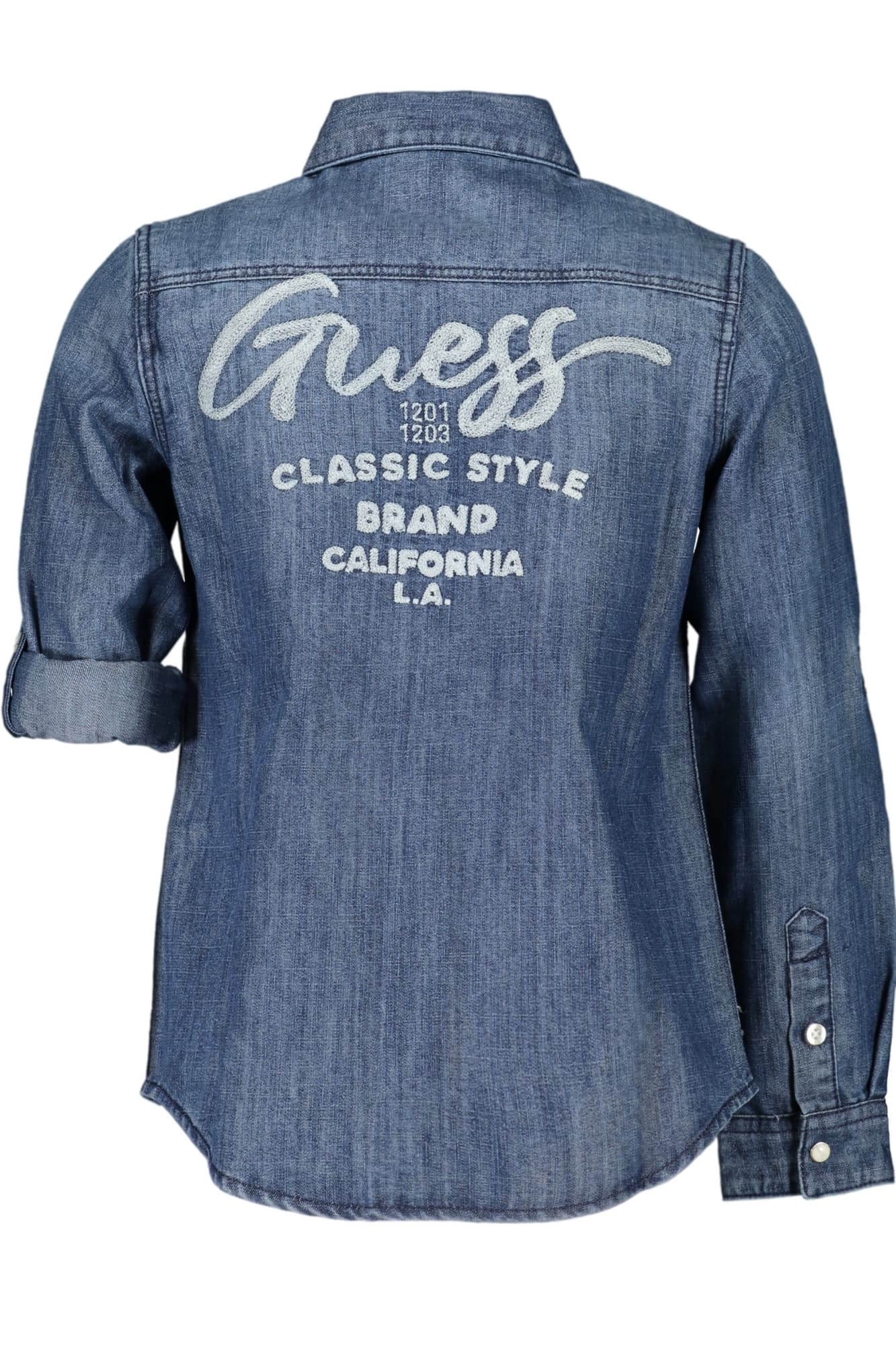 GUESS JEANS CAMICIA MANICHE LUNGHE BAMBINA BLU - Miniatura 2