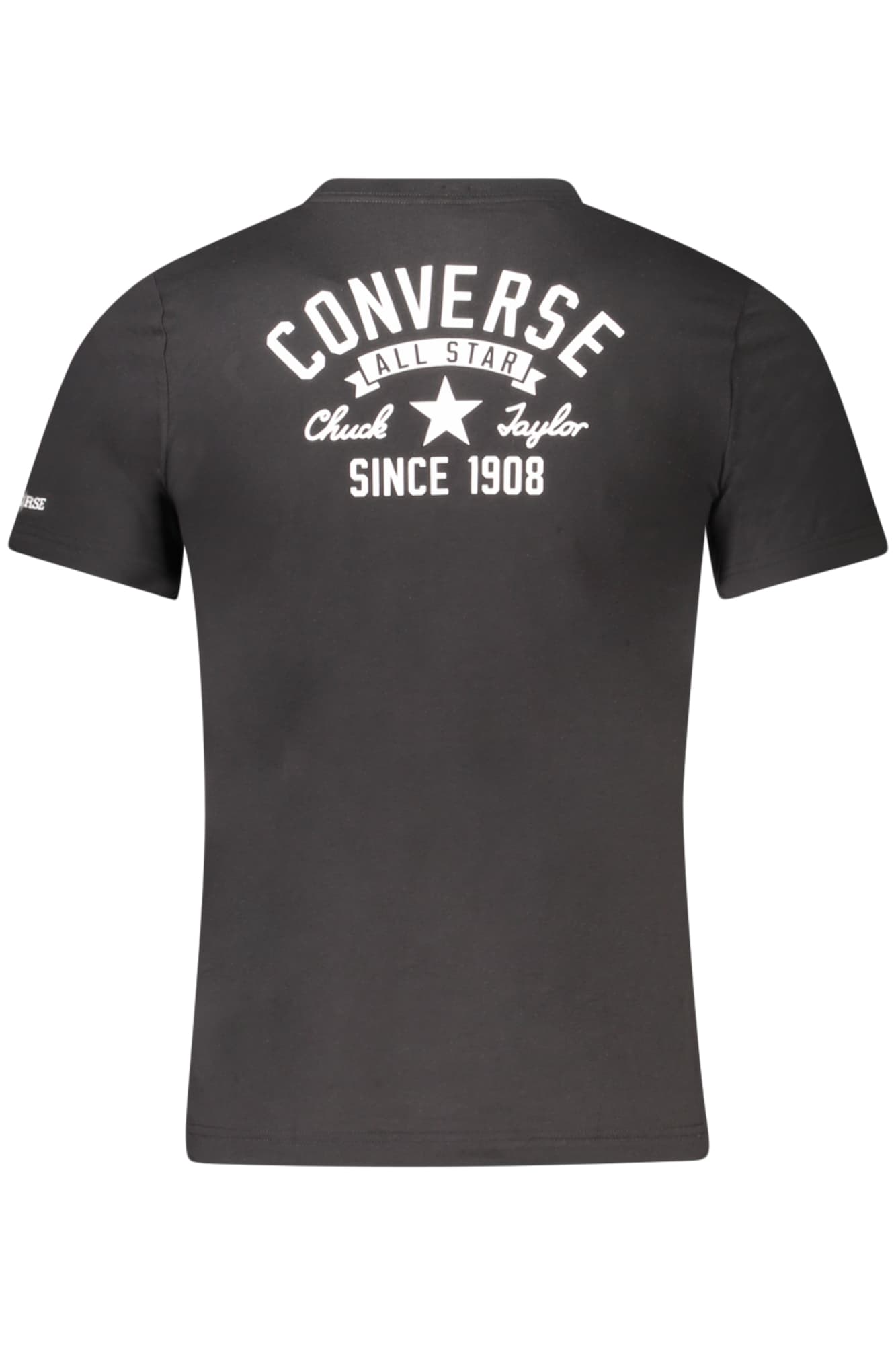 CONVERSE T-SHIRT MANICHE CORTE BAMBINO NERO - Miniatura 2