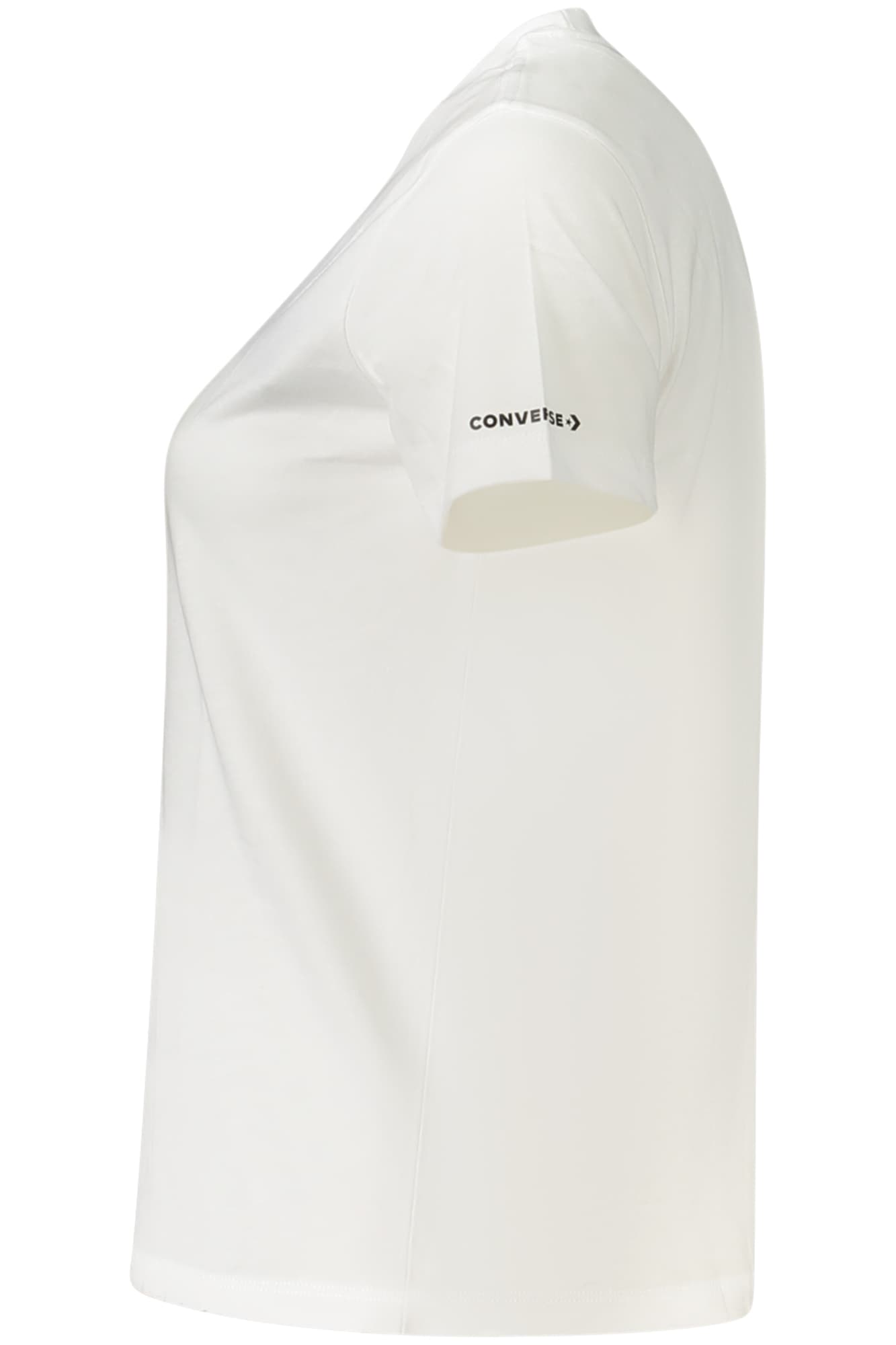 CONVERSE T-SHIRT MANICHE CORTE BAMBINA BIANCO - Miniatura 3