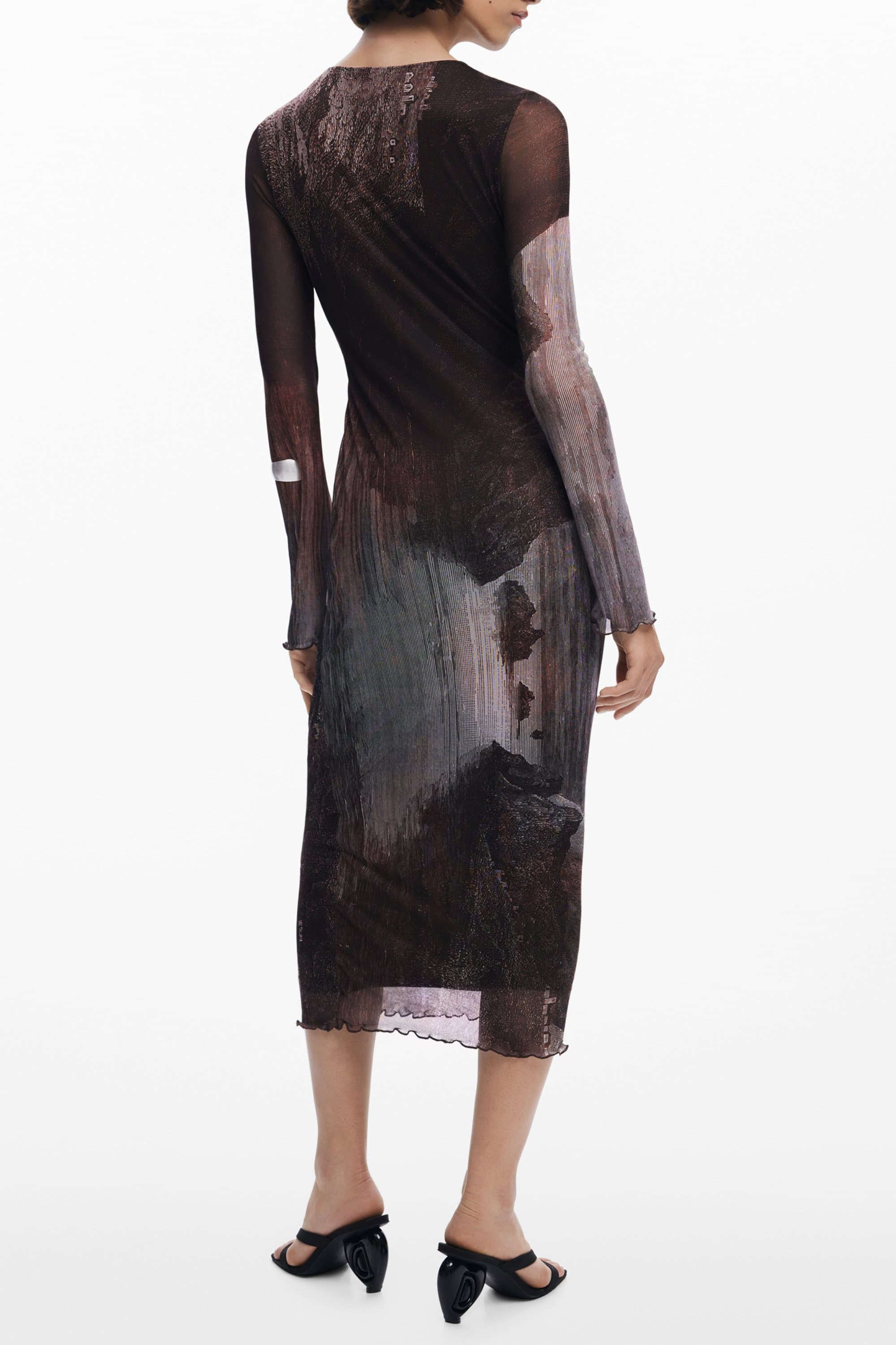 DESIGUAL ABITO LUNGO DONNA MARRONE - Miniatura 2