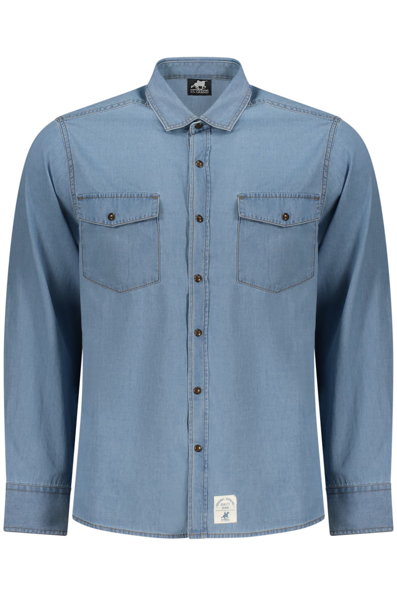 U.S. GRAND CAMICIA MANICHE LUNGHE UOMO AZZURRO