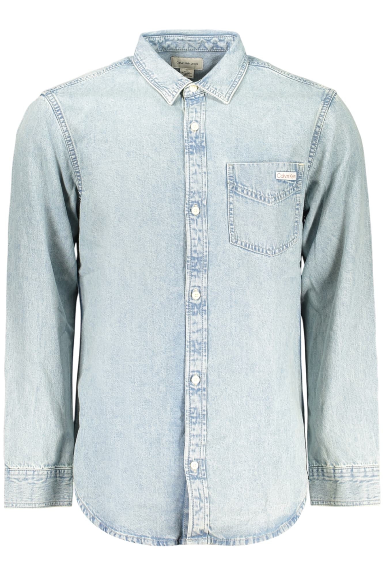 CALVIN KLEIN CAMICIA MANICHE LUNGHE UOMO AZZURRO