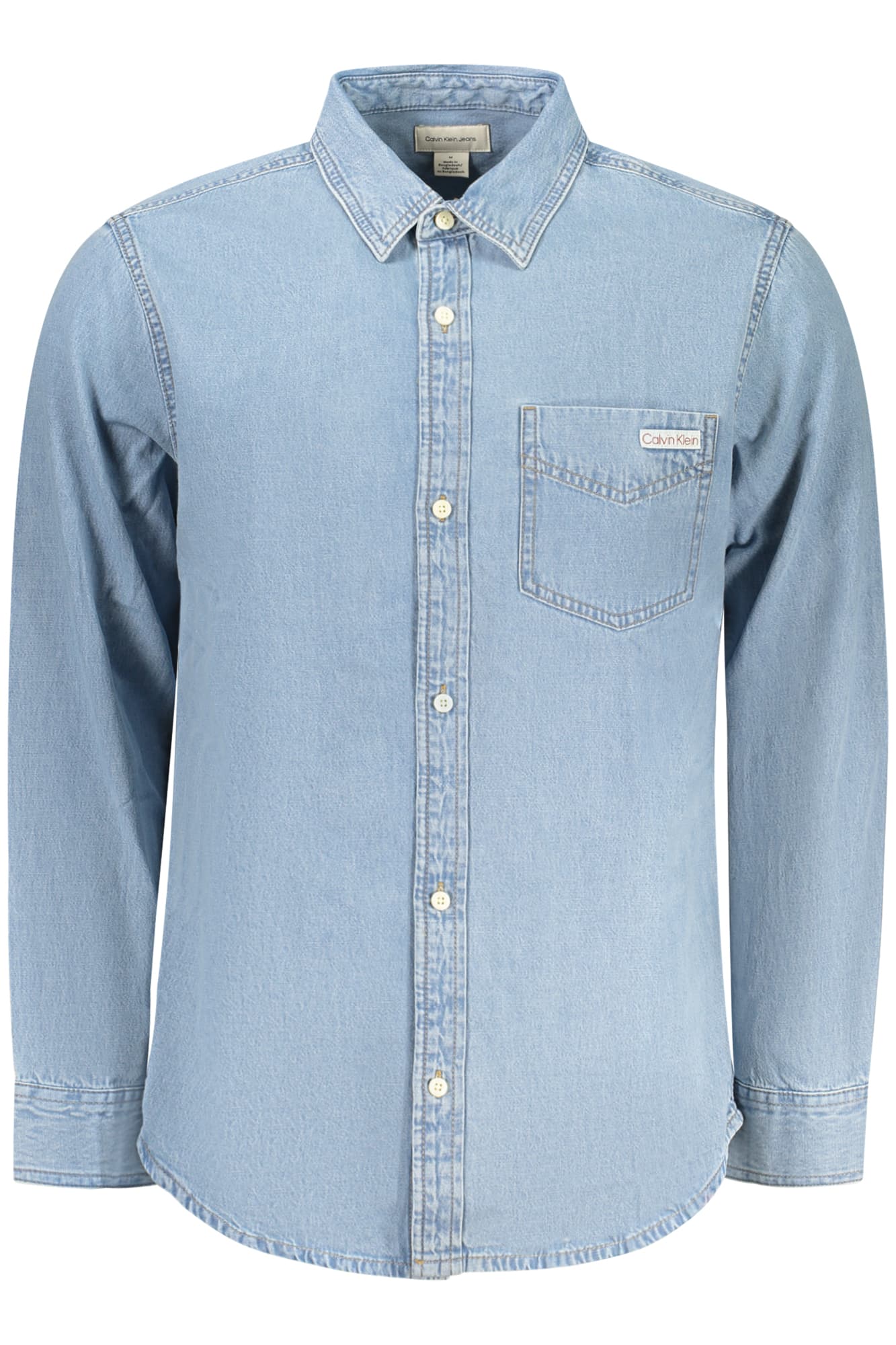 CALVIN KLEIN CAMICIA MANICHE LUNGHE UOMO AZZURRO