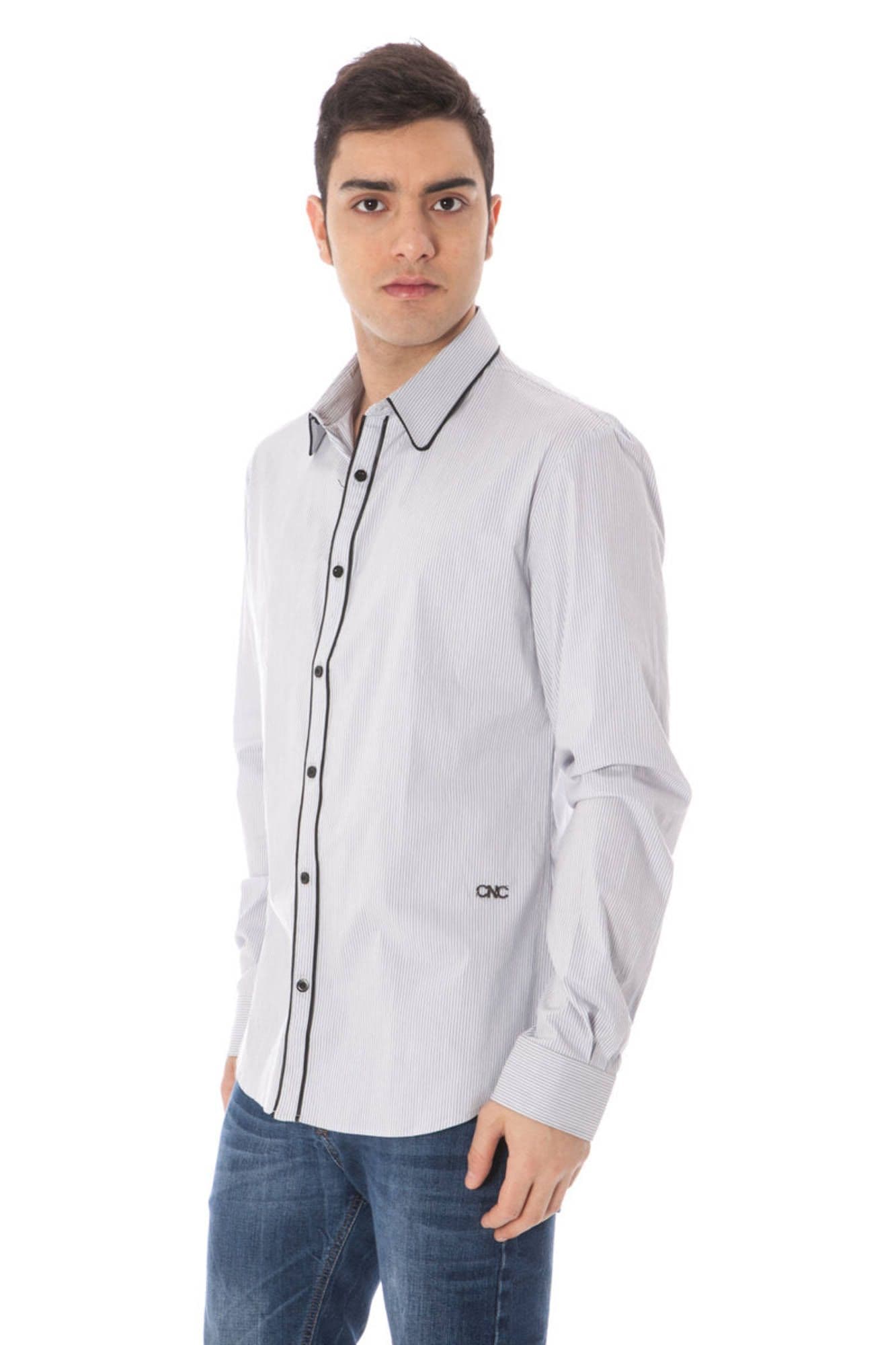 COSTUME NATIONAL CAMICIA MANICHE LUNGHE UOMO AZZURRO - Miniatura 3