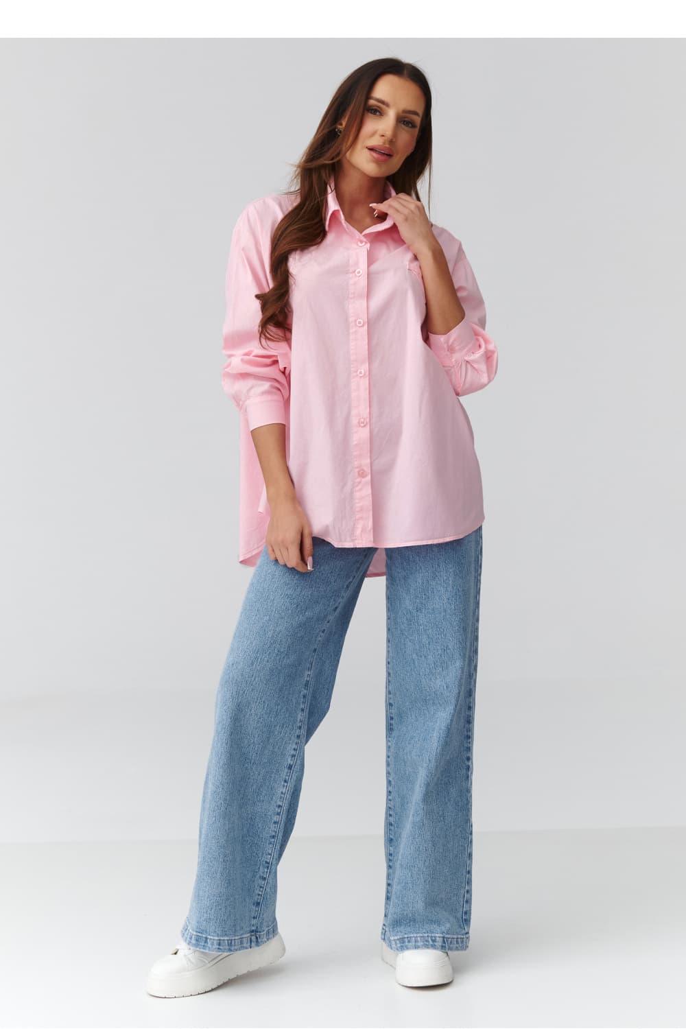 Camicia a manica lunga  model 224100 Makadamia - Miniatura 2