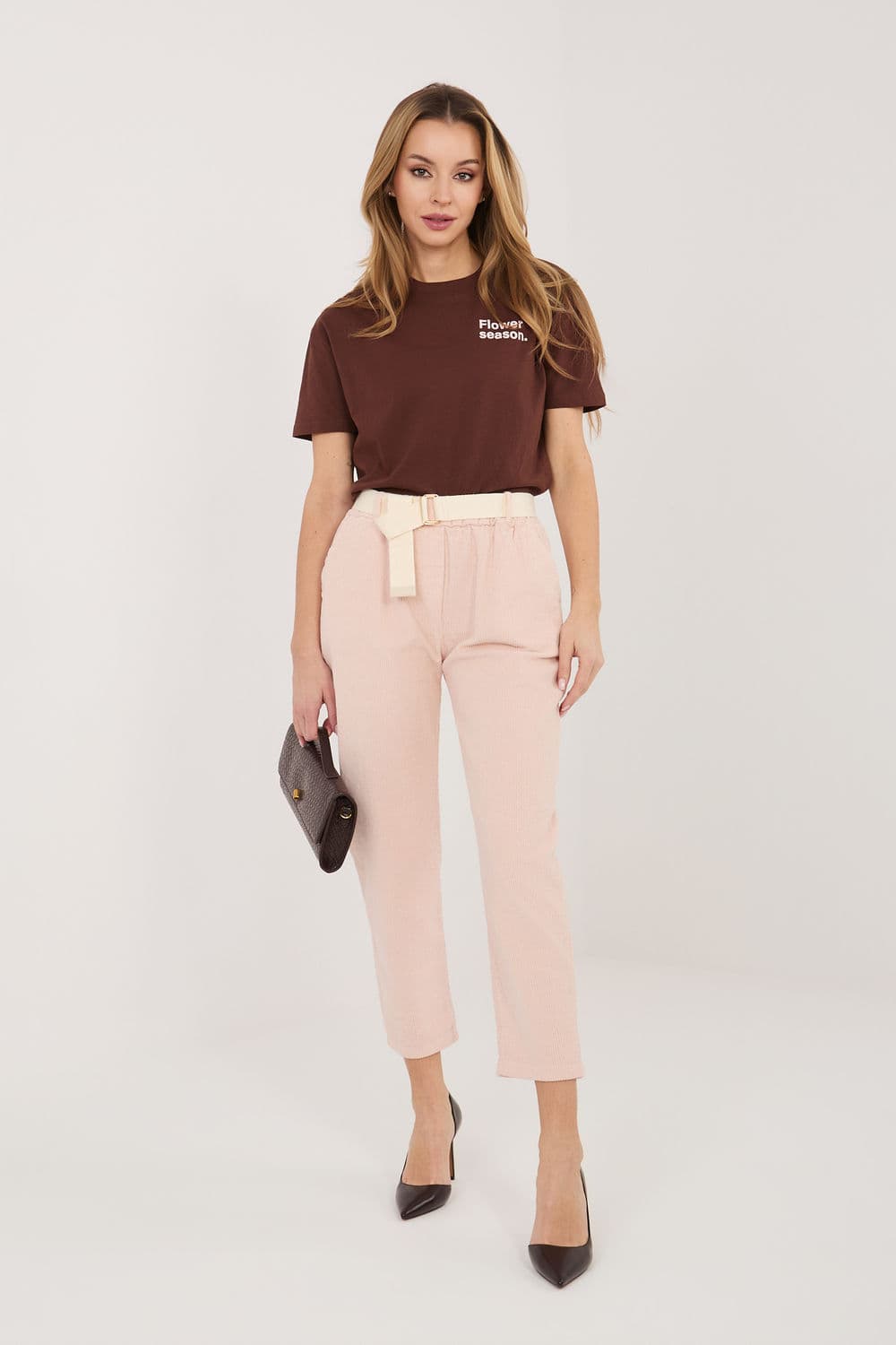 Pantaloni in velluto model 226479 Italy Moda