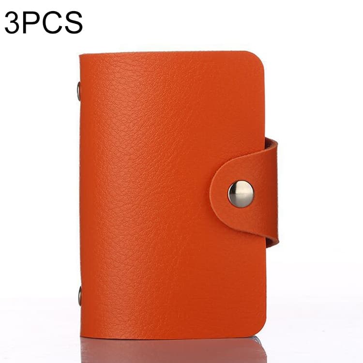 3 PCS Upgraded Version Card Bag Business Card Transparent Protective Cover Color Storage Card Holder, Specification:12 Card Slots(Orange)