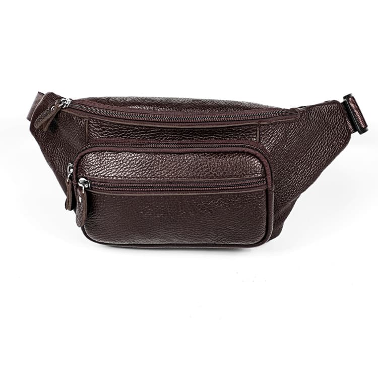 6030 Outdoor Leather Single Shoulder Messenger Bag Sports Multi-functional Phone Waist Bag(Coffee)