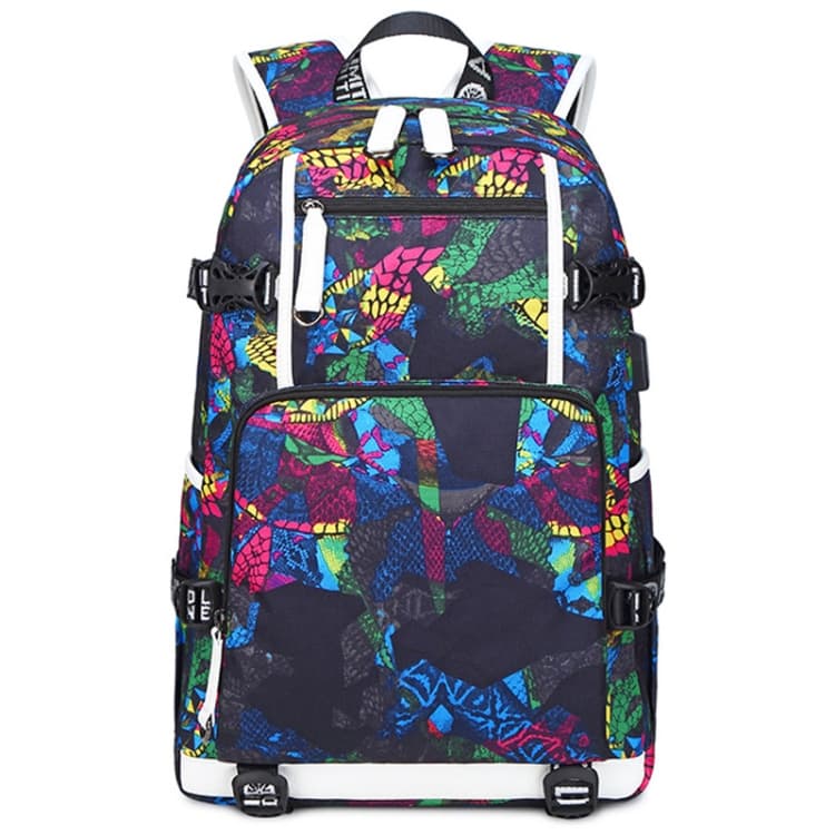 6101-5 Printed Backpack Large Capacity Computer Backpack Waterproof Student School Bag(Print Color)