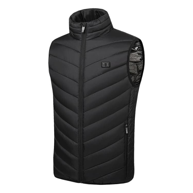 9 Area Double Control Black USB Electric Heating Undershirt Intelligent Warm Vest(XL)