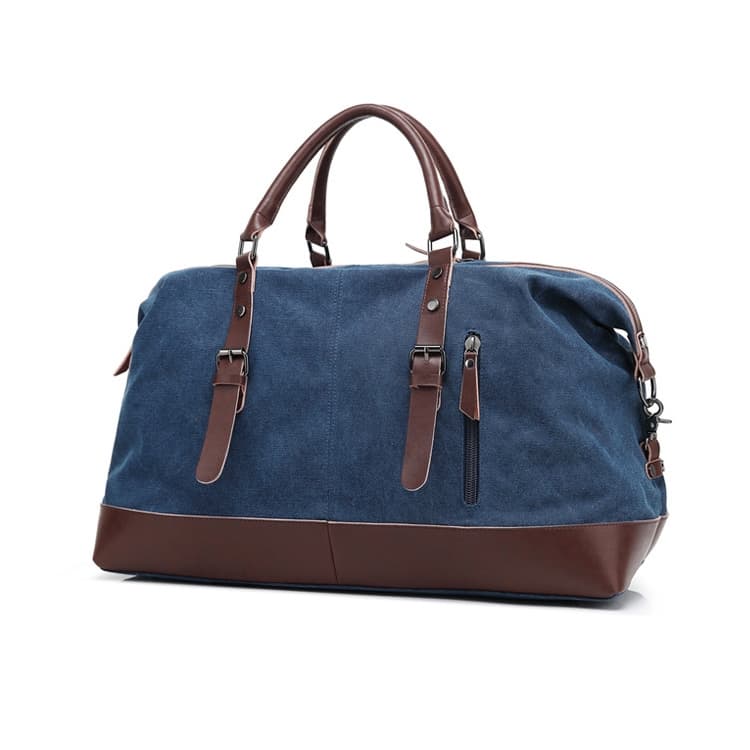 AUGUR 2012 Portable Casual Canvas Travel Handbag Baggage Shoulder Crossby Bag (Dark Blue)