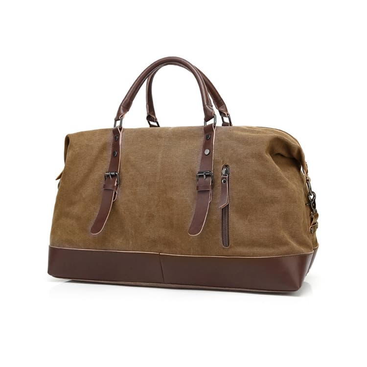AUGUR 2012 Portable Casual Canvas Travel Handbag Baggage Shoulder Crossby Bag(Coffee)