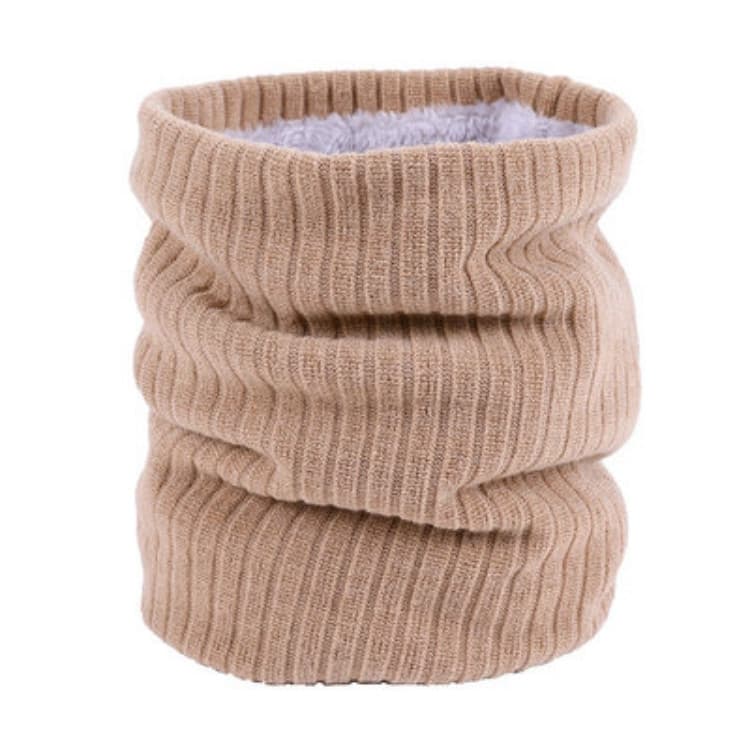 Autumn and Winter Outdoor Cycling Plus Velvet Knitted Warm Windproof Scarf(Khaki)