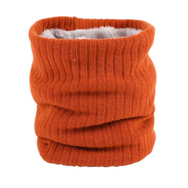Autumn and Winter Outdoor Cycling Plus Velvet Knitted Warm Windproof Scarf(Orange)
