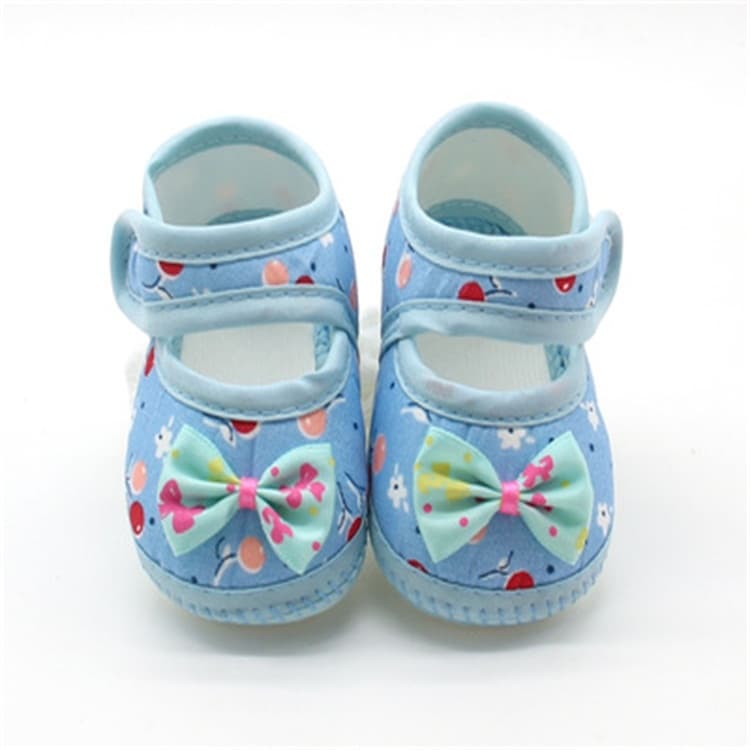 Scarpine per neonate a pois con lacci, suola morbida, prewalker, calde, casual, basse (Blu farfalla)