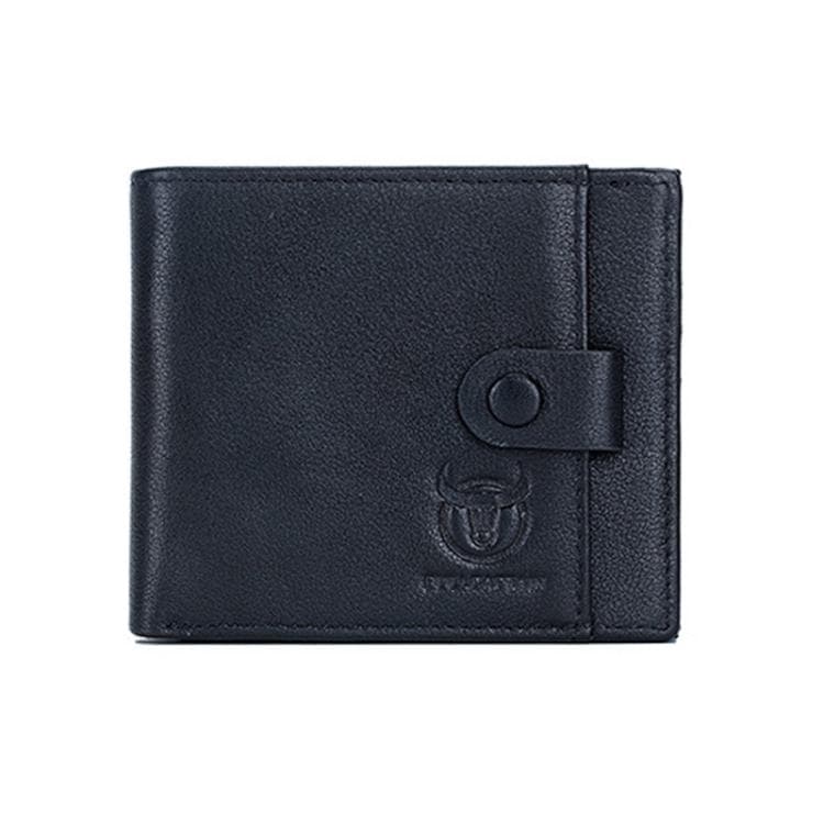 BULL CAPTAIN 038 RFID Anti-Theft Top Layer Cowhide Casual Wallet Driver ID Card Slot Wallet(Black)