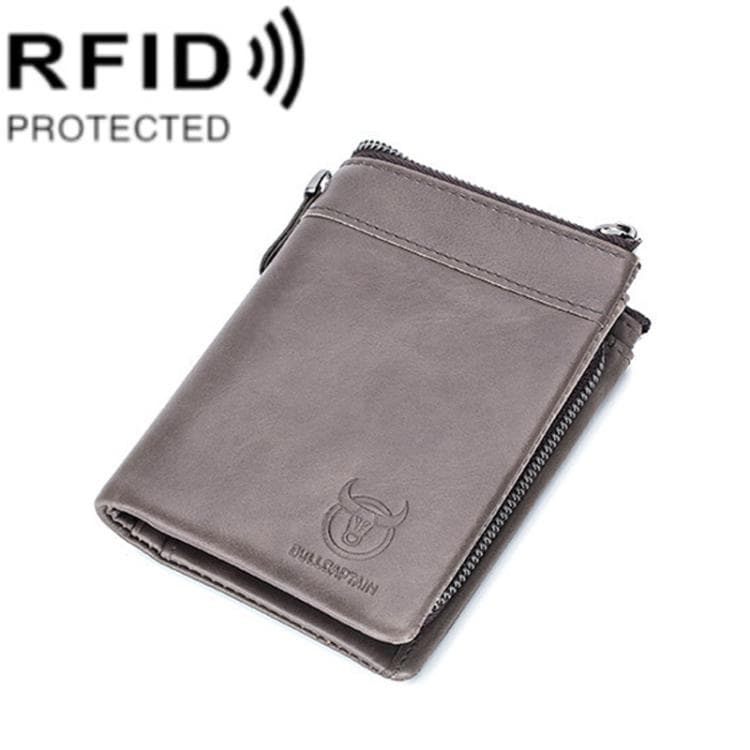 BULL CAPTAIN 050 RFID Anti-theft Top Layer Multi-Slot Wallet with Detachable Coin Purse(Gray)