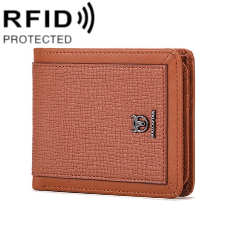 BULL CAPTAIN 07 RFID Anti-theft Top-layer Cowhide Multiple Card Slots Wallet(Yellow)