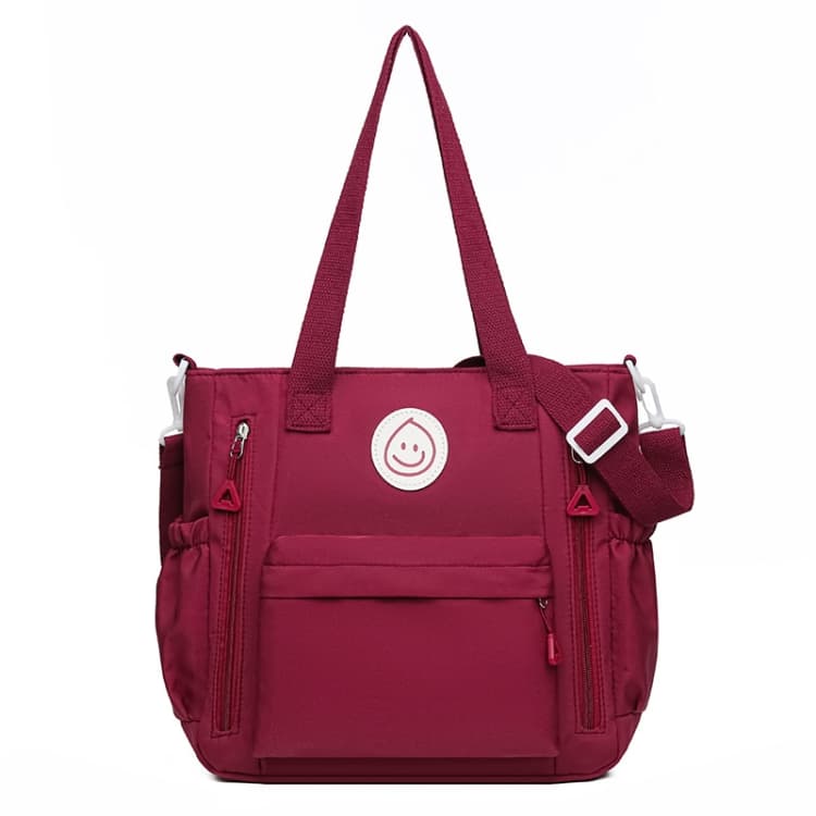 Casual Versatile Shoulder Bag Contrast Color Messenger Bag Student Handbag(Red)