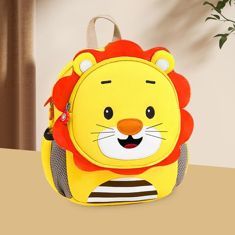Children Cartoon Anti-Lost Large School Bag Backpack(Lion)