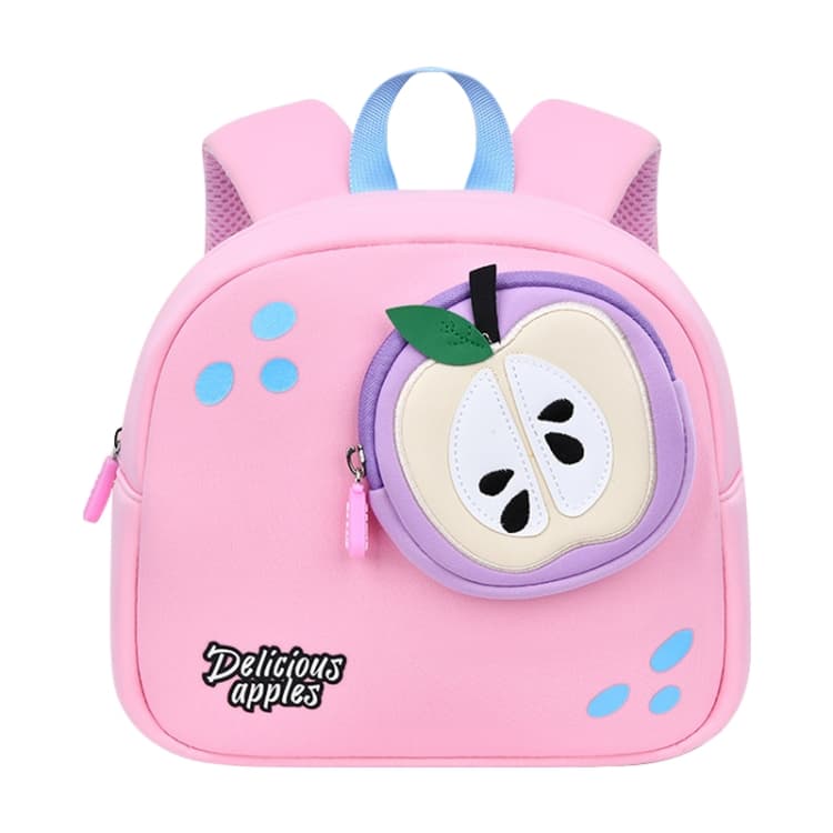Children Cute Cartoon Anti-Lost Kindergarten School Bag(Pink Apple Medium)