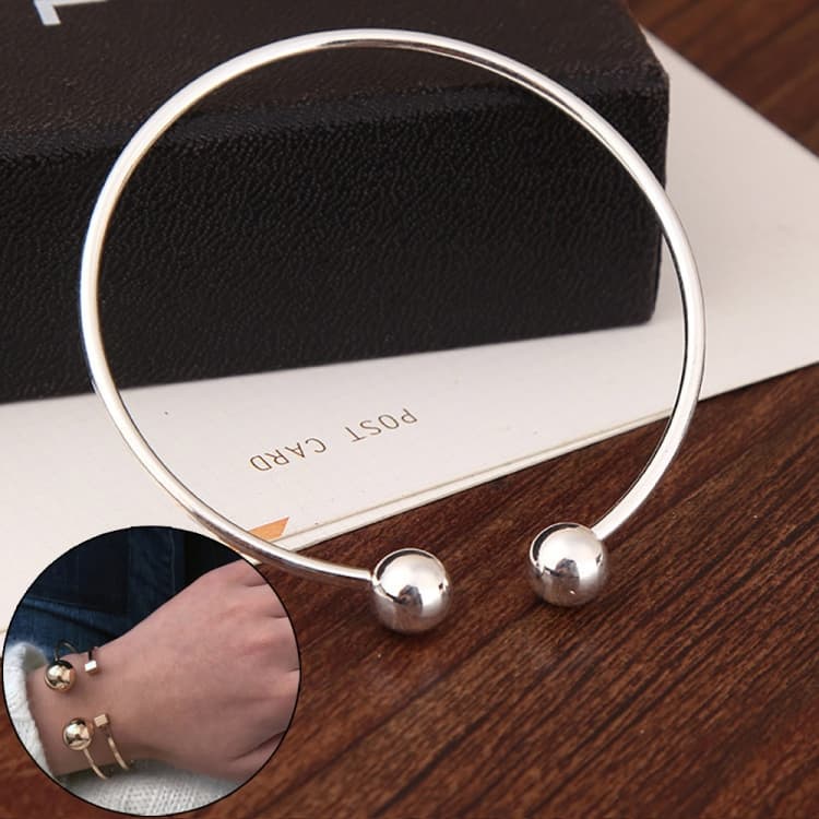 Bracciale aperto in lega di rame Great Ball per donna (argento)