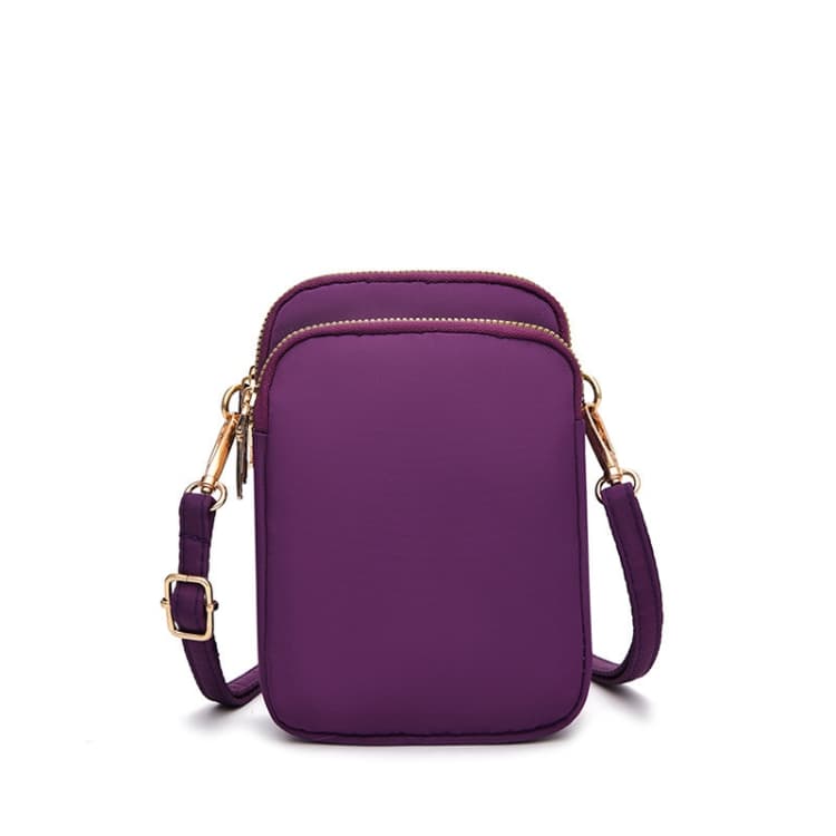 Crossbody Mobile Phone Bag Mini Vertical Coin Purse For Women Back Headphone Hole Design(Dark Purple)