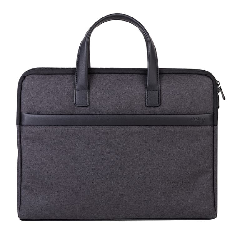 Deli 63751 Front And Rear Double Pockets Multi-Layer Briefcases Handheld Meeting Bag(Dark Gray)