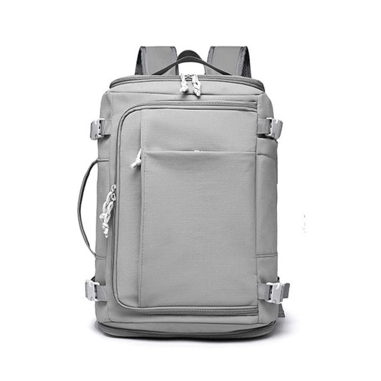 Expandable Travel Backpack Flight Approved 28-38L Carry On Backpack with Shoe Compartment 15.6-inch Laptop Pocket(Grey)