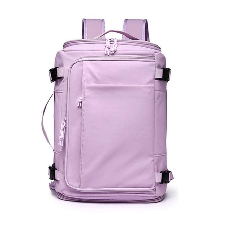 Expandable Travel Backpack Flight Approved 28-38L Carry On Backpack with Shoe Compartment 15.6-inch Laptop Pocket(Purple)