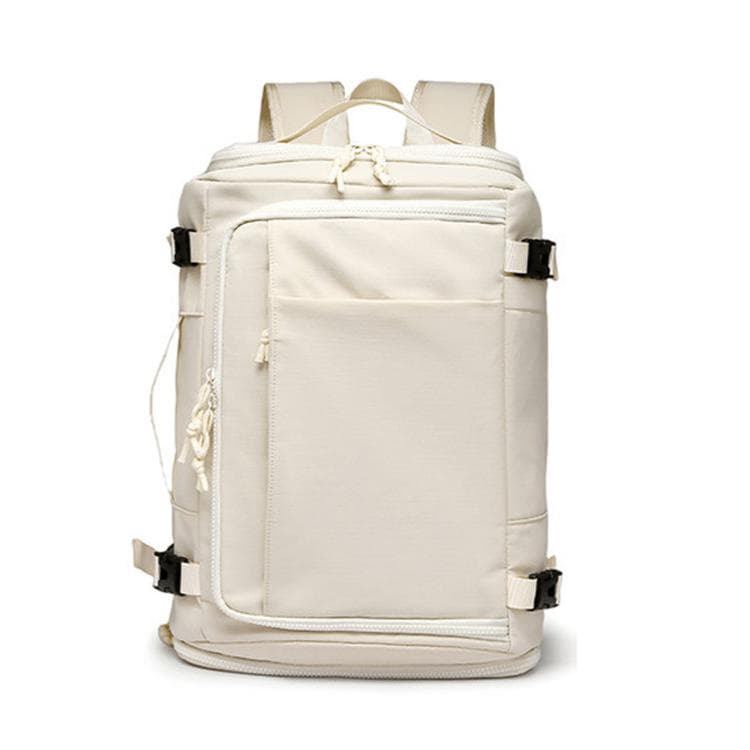 Expandable Travel Backpack Flight Approved 28-38L Carry On Backpack with Shoe Compartment 15.6-inch Laptop Pocket(White)