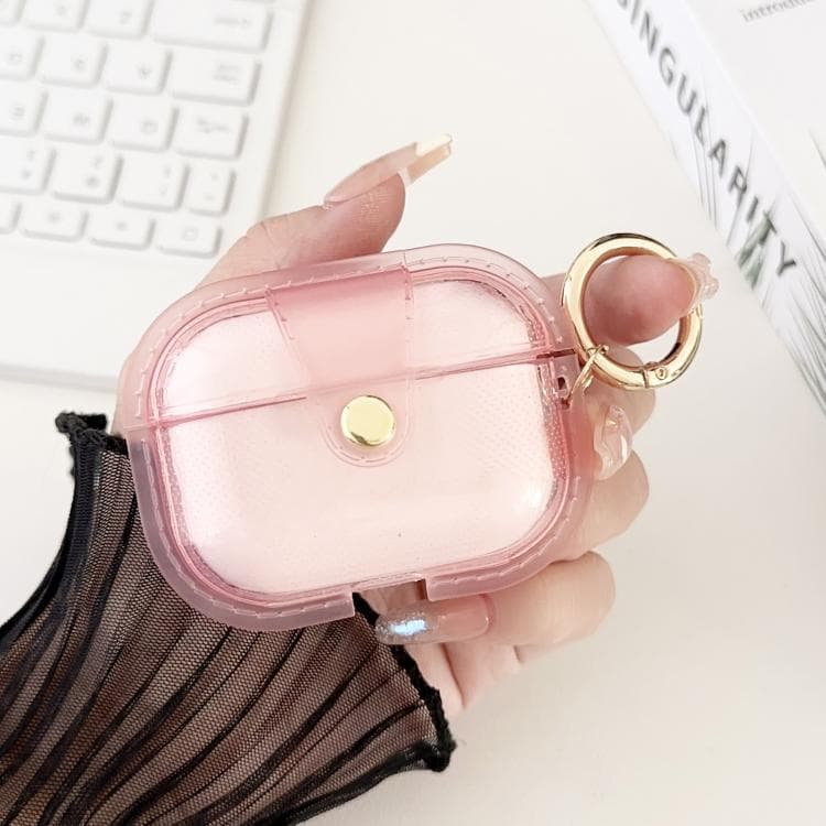 For AirPods Pro 3 Magnetic Clear Armor TPU TWS Earphone Cover(Pink)