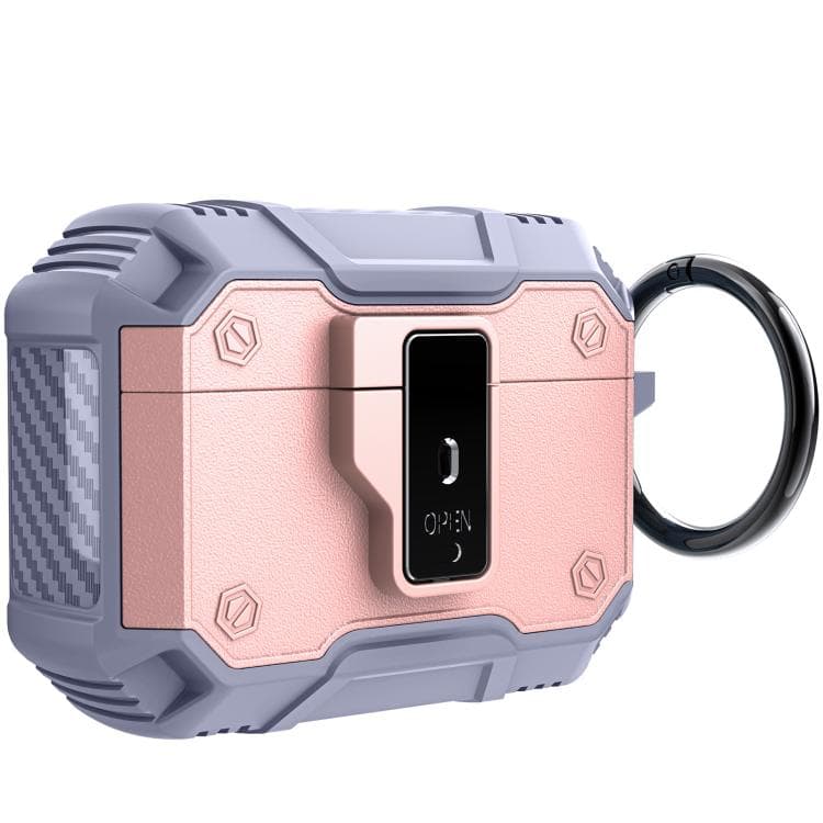 For AirPods Pro 3 Non-slip Armor Shockproof Earphones Case with Hook(Rose Gold)