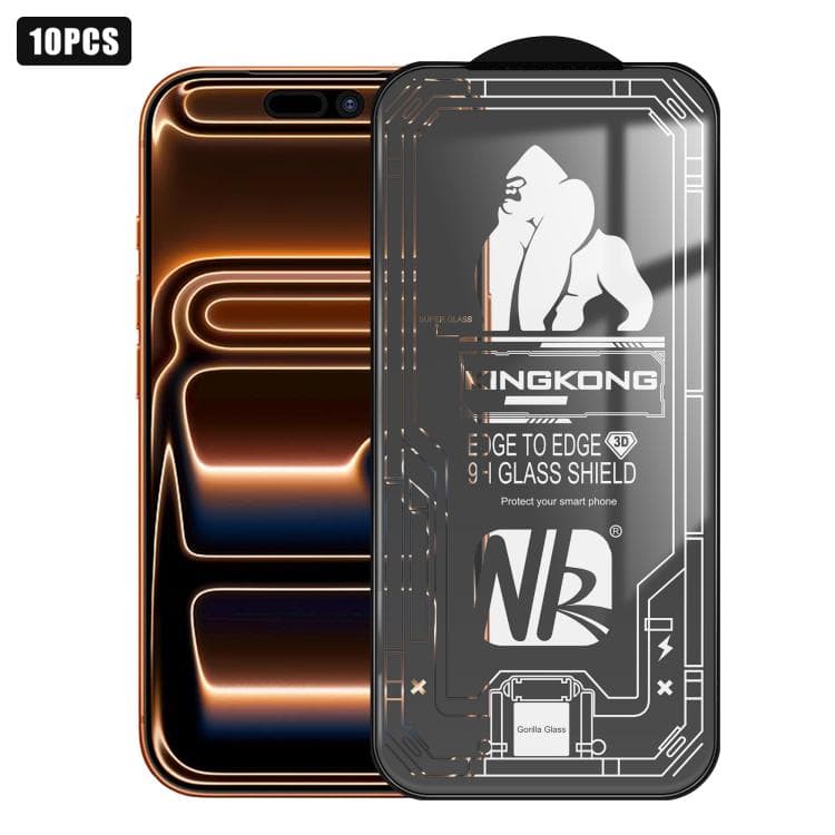 For iPhone 17 Pro Max 10pcs 3D Large Arc Edge Electroplated Explosion-Proof Scratch-Resistant Full-Screen HD Tempered Glass Film
