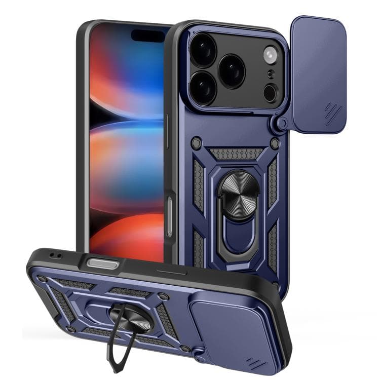 For iPhone 17 Pro Sliding Camera Cover Design TPU+PC Phone Case(Blue)
