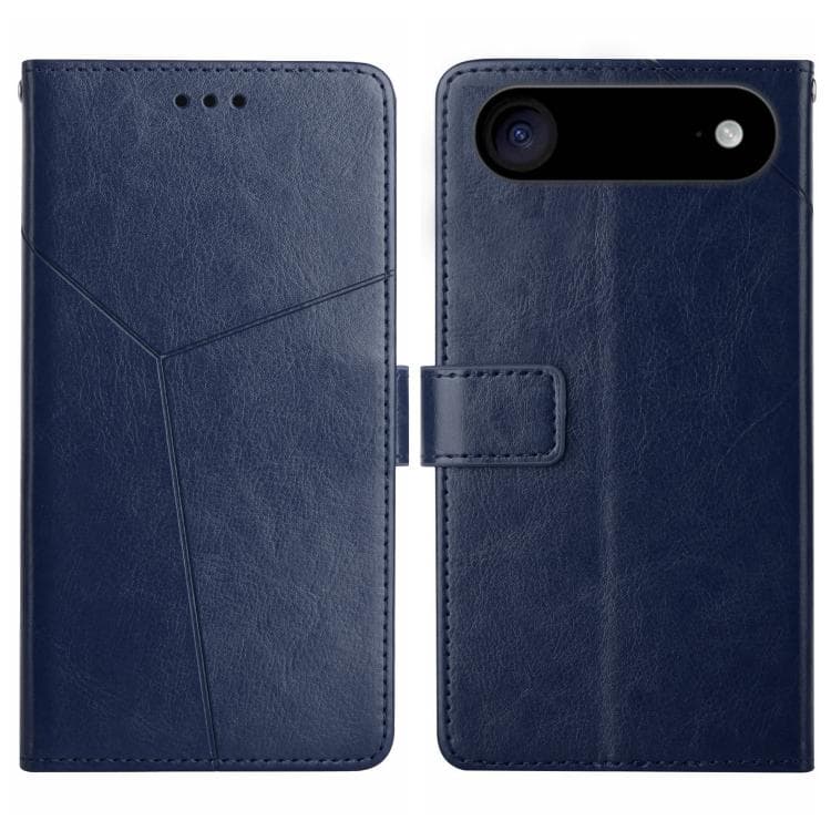 For iPhone Air HT01 Y-shaped Pattern Flip Leather Phone Case(Blue)