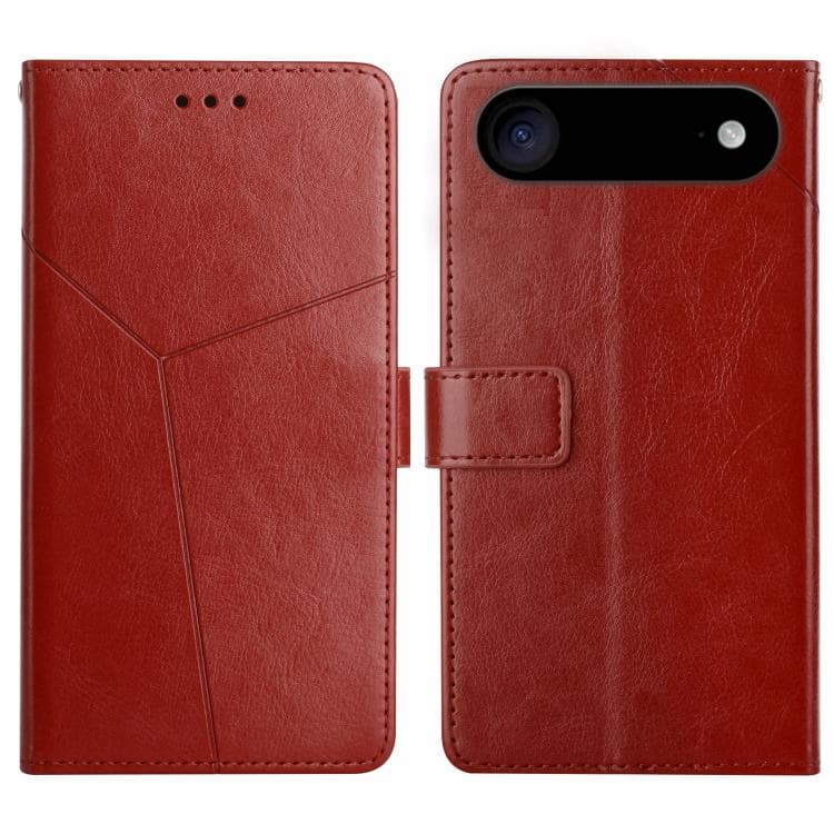 For iPhone Air HT01 Y-shaped Pattern Flip Leather Phone Case(Brown)