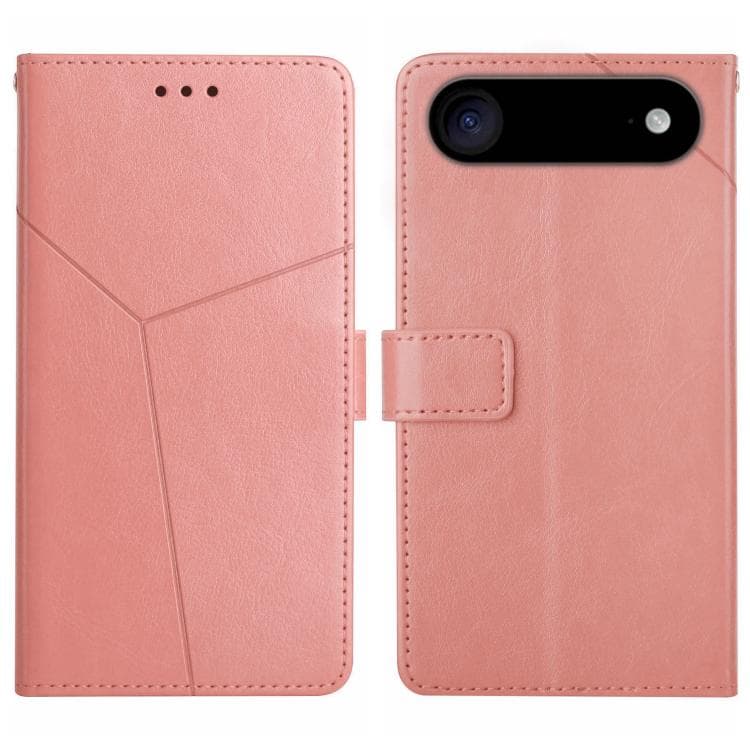 For iPhone Air HT01 Y-shaped Pattern Flip Leather Phone Case(Pink)