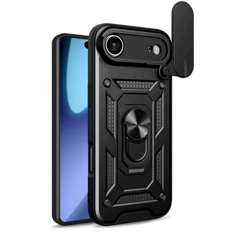 For iPhone Air Sliding Camera Cover Design TPU+PC Phone Case(Black)