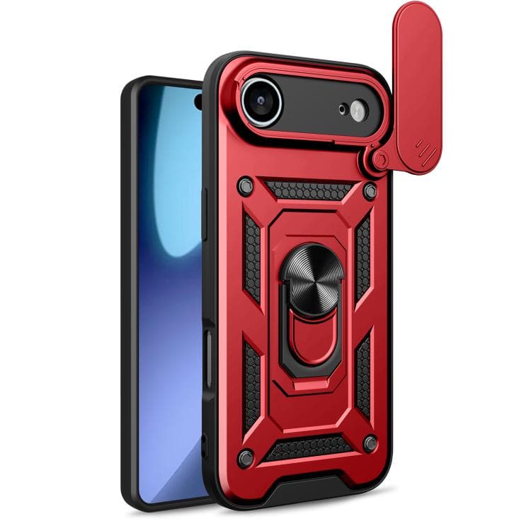 For iPhone Air Sliding Camera Cover Design TPU+PC Phone Case(Red)