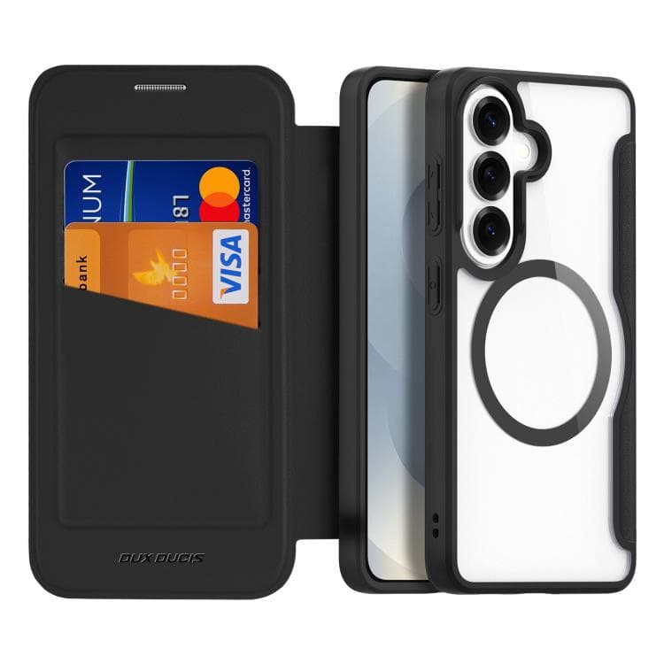 For Samsung Galaxy S26 5G DUX DUCIS Skin X Pro Series Magsafe PC + TPU Phone Leather Case(Black)