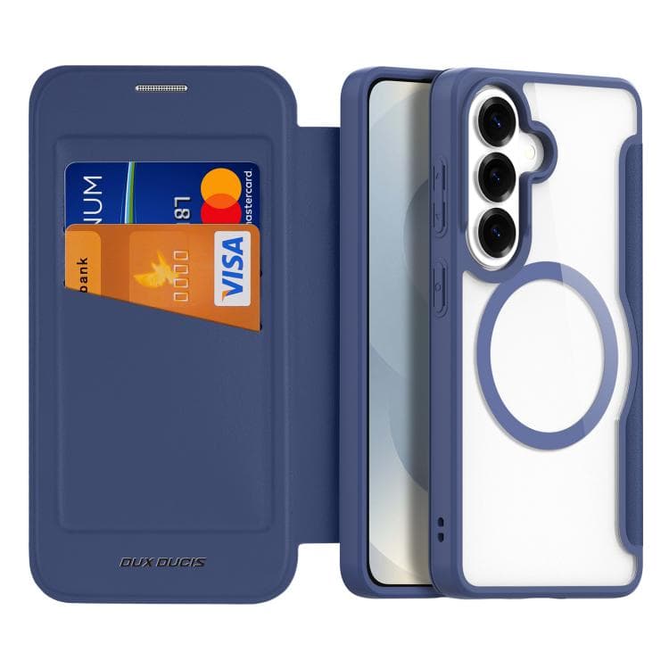 For Samsung Galaxy S26 5G DUX DUCIS Skin X Pro Series Magsafe PC + TPU Phone Leather Case(Blue)
