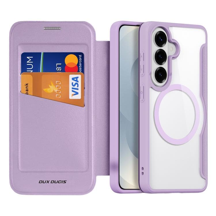 For Samsung Galaxy S26 5G DUX DUCIS Skin X Pro Series Magsafe PC + TPU Phone Leather Case(Purple)