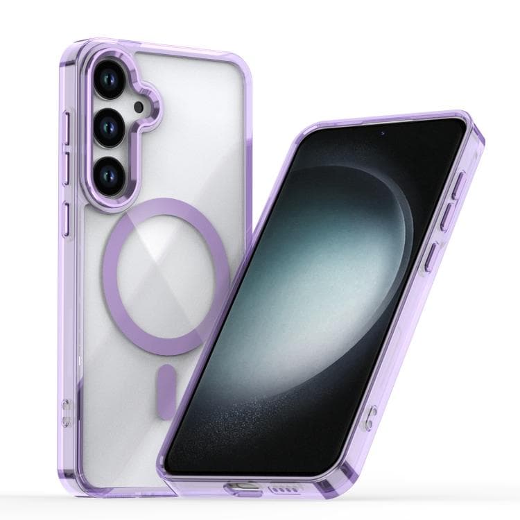 For Samsung Galaxy S26 5G MagSafe Magnetic Clear Phone Case(Purple)