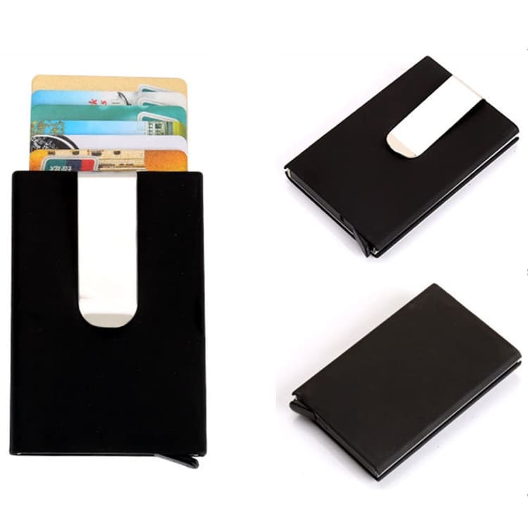Frosted Antimagnetic Solid Color Credit Card Holder Money Clip Wallet